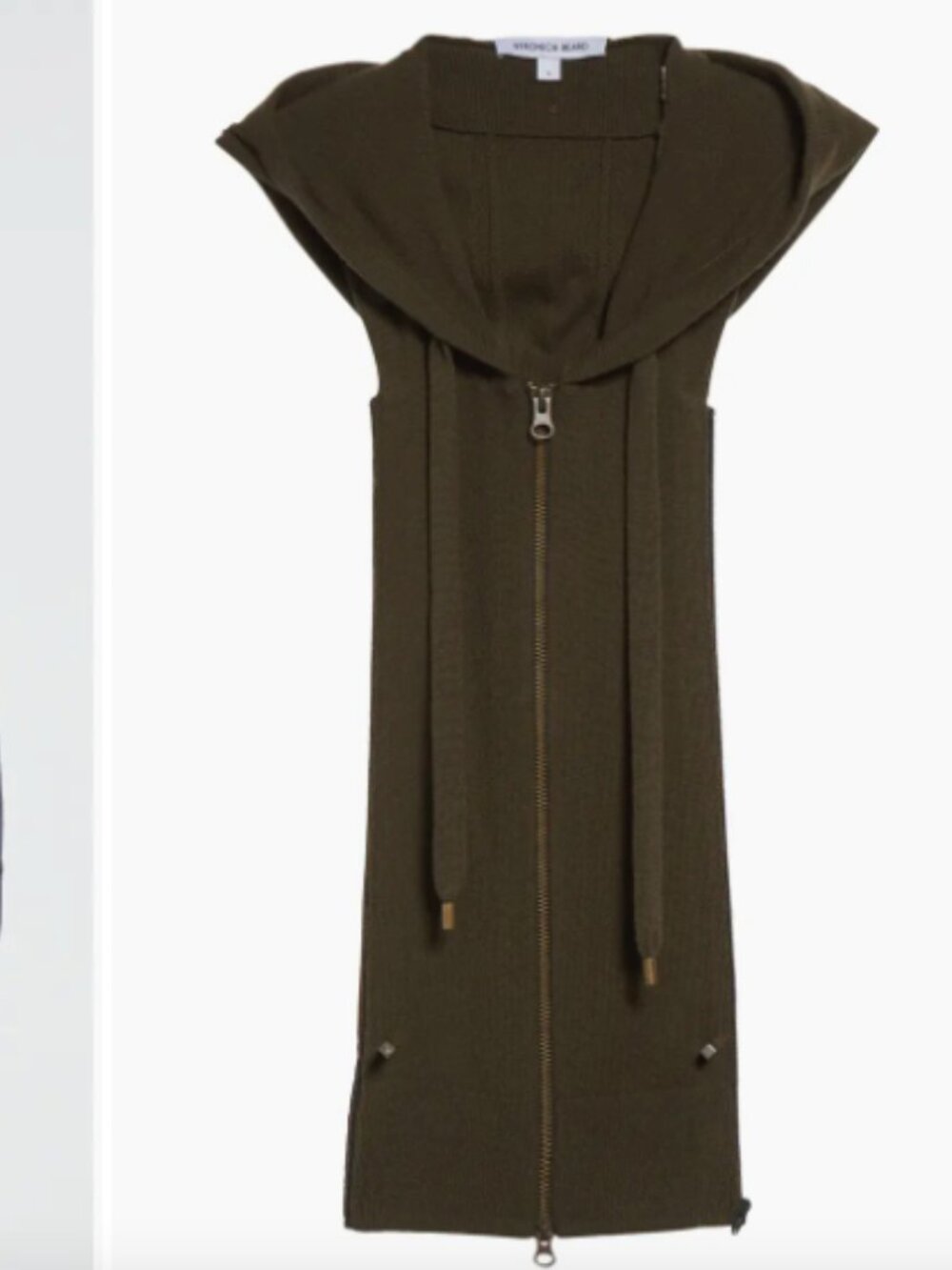 Veronica Beard Hooded Wool & Cashmere Dickey – Army Green – NWT